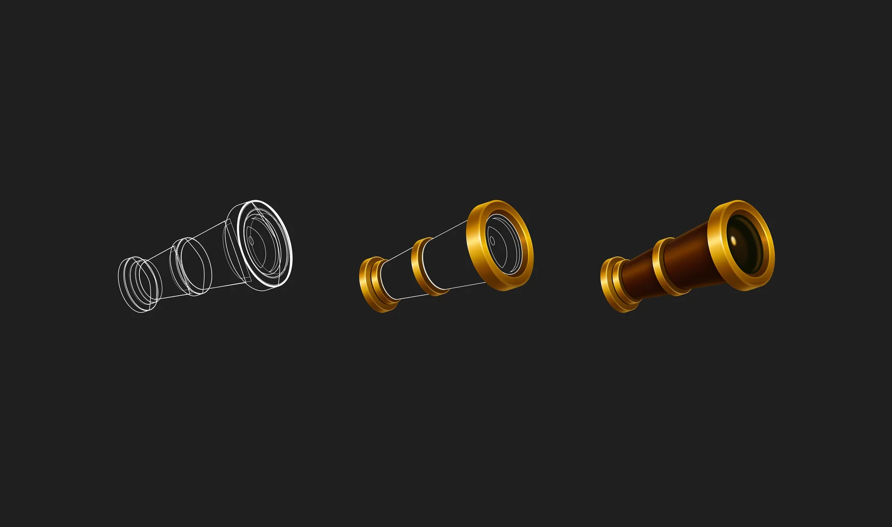 Spyglass, wireframe through to final vector