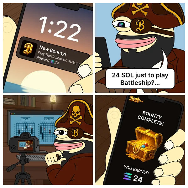 Four-panel comic about claiming a bounty